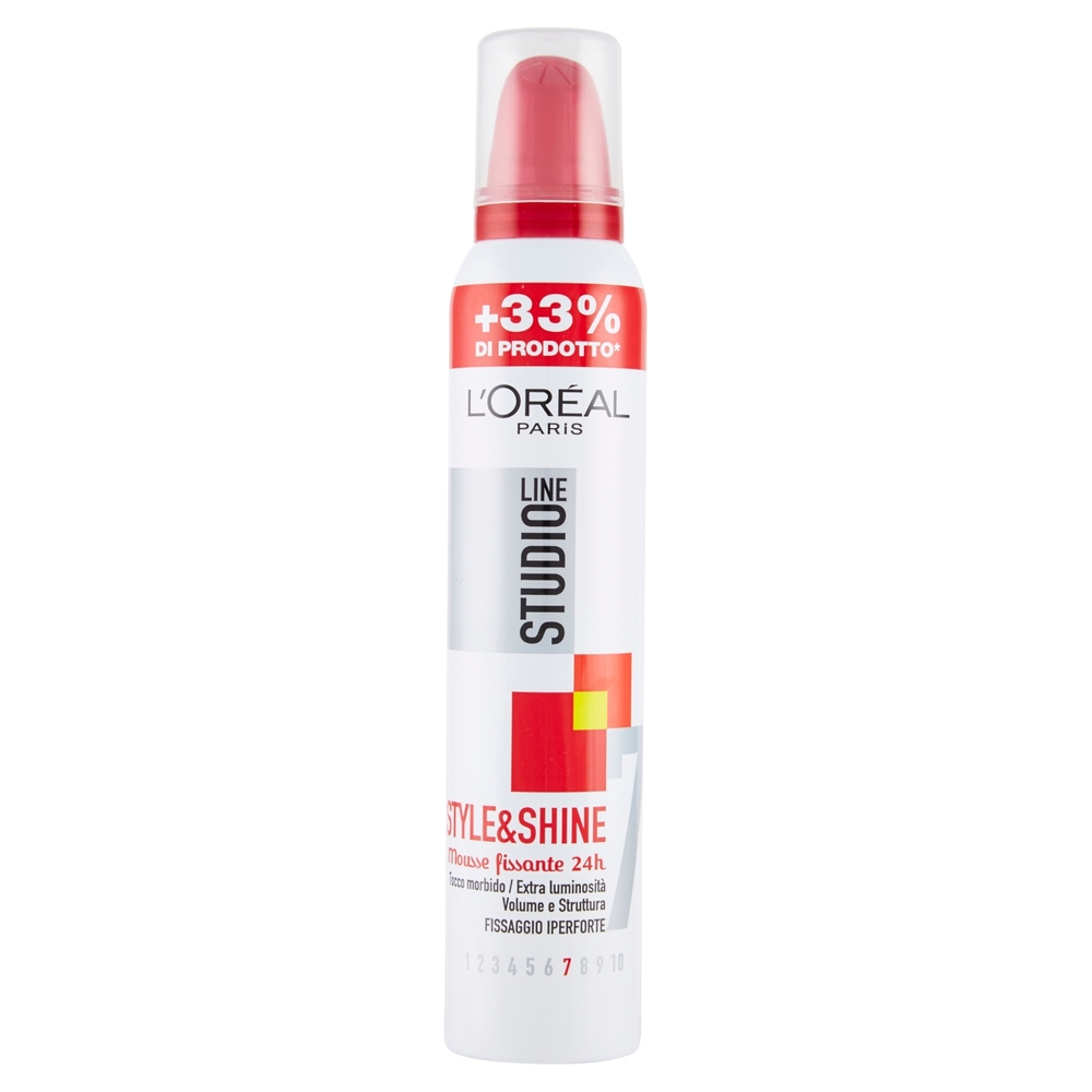 L'Oréal Paris Studio Line Style&shine, Mousse capelli iperforte, 200 ml